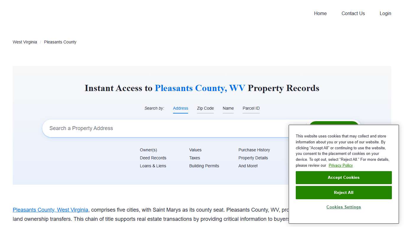 Pleasants County Property Records | Owners, Deeds, Permits